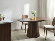 Extending Dining Table MOORE Dark Ash Wood 120/160 cm 120 cm_1059578