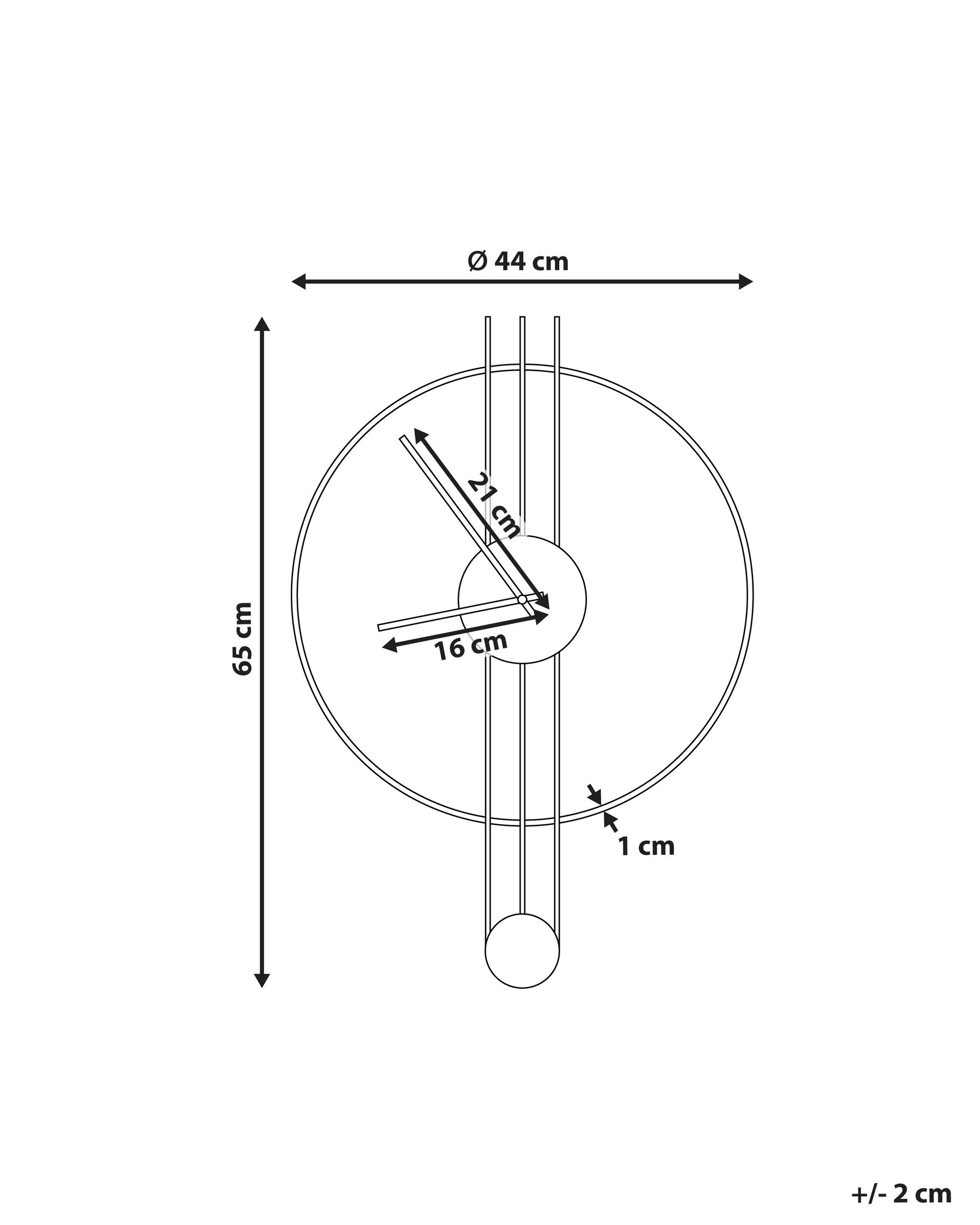 Wall Clock ANNIVIERS 44 cm Metal Black_940836