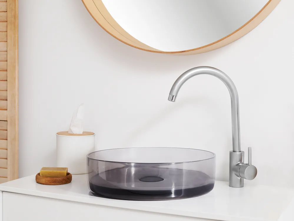 Countertop Basin TOLOSA ⌀ 360 mm Solid Surface Black