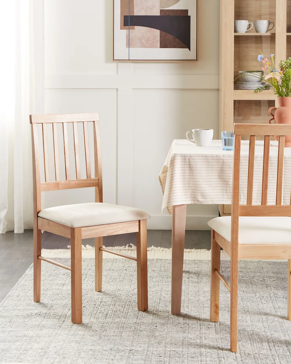 Set of 2 Dining Chairs ORONO Wood Light Brown