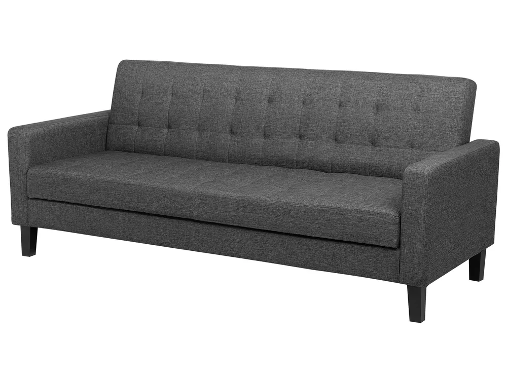 Sofa Bed 3 Seater VEHKOO Fabric Dark Grey_719299