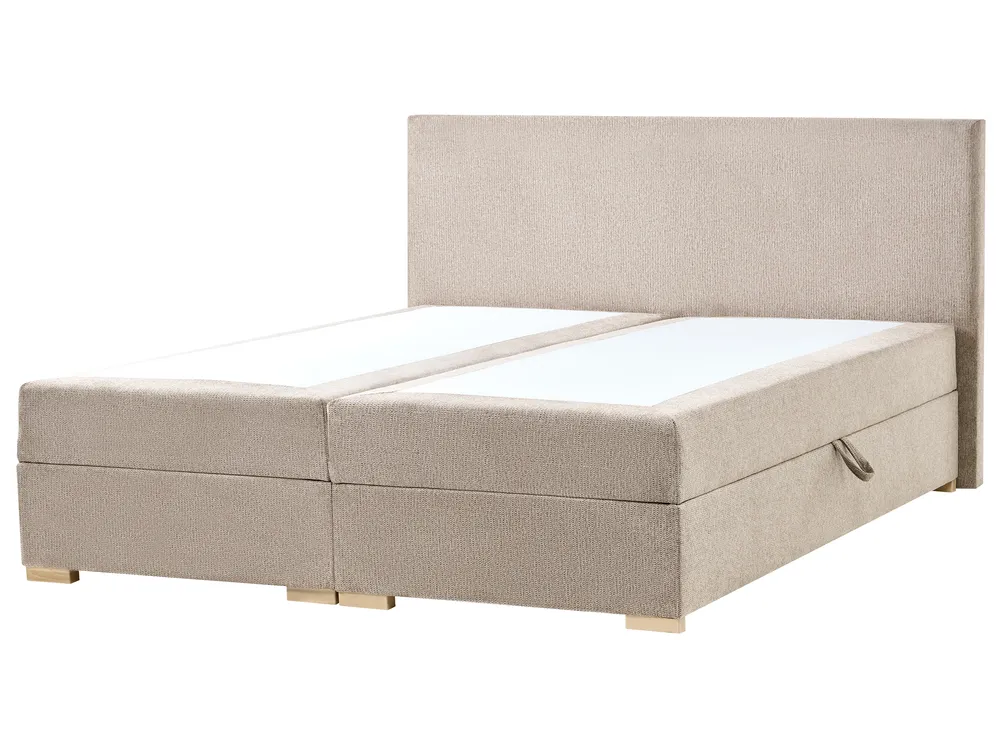 Divan Bed with Storage MAJOR Fabric Taupe 180 x 200 cm (EU Super King)_1028185