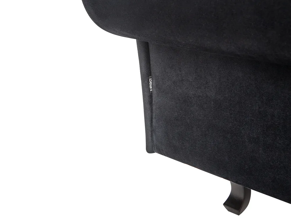 Left-Hand Chaise Longue LATTES II with Cushion Velvet Black_947554