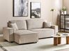 Corner Sofa Bed 3 Seater ABACKA Corduroy Beige Right Hand