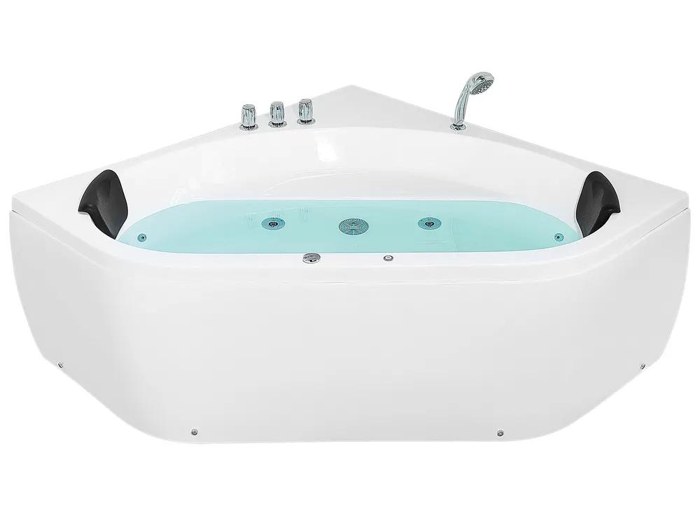 Corner Hot Tub with LED MEVES 1400 x 1400 mm White_870353