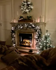 Snötäckt julgirlang LED WHITEHORN 180 cm Vit_842629