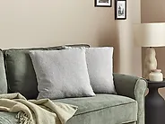 Set of 2 Decorative Cushions LEUZEA 45 x 45 cm Boucle Grey Solid_1178823