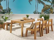 Garden Dining Set 6 Seater LIVORNO Acacia Wood Brown_796753
