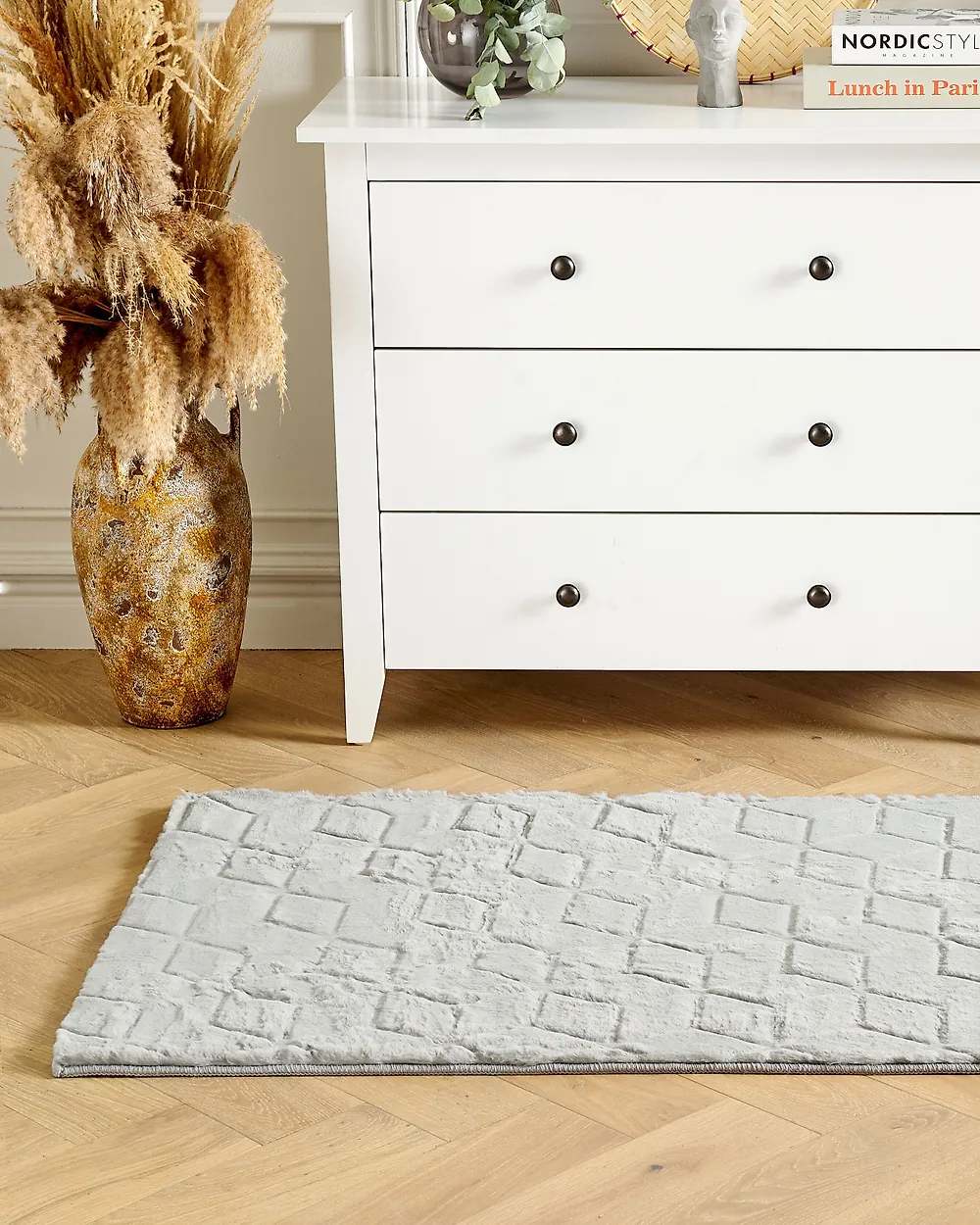 Faux Fur Rug THATTA Light Grey 80 x 150 cm_1180278