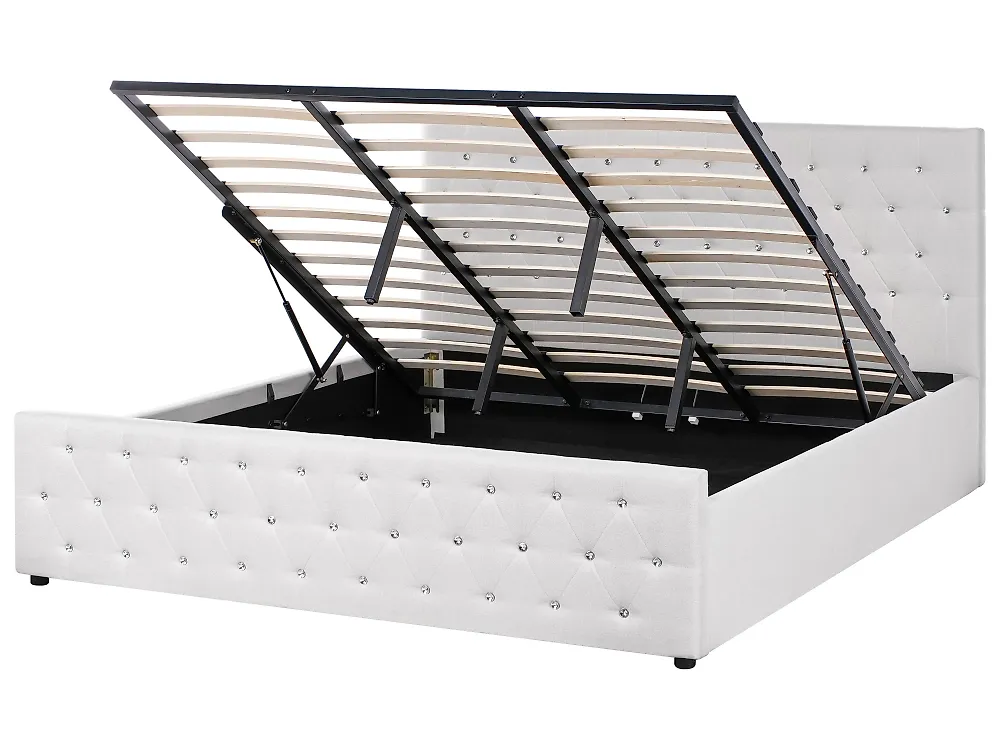 Sänky säilytystilalla AMIENS Kangas Beige 180 x 200 cm