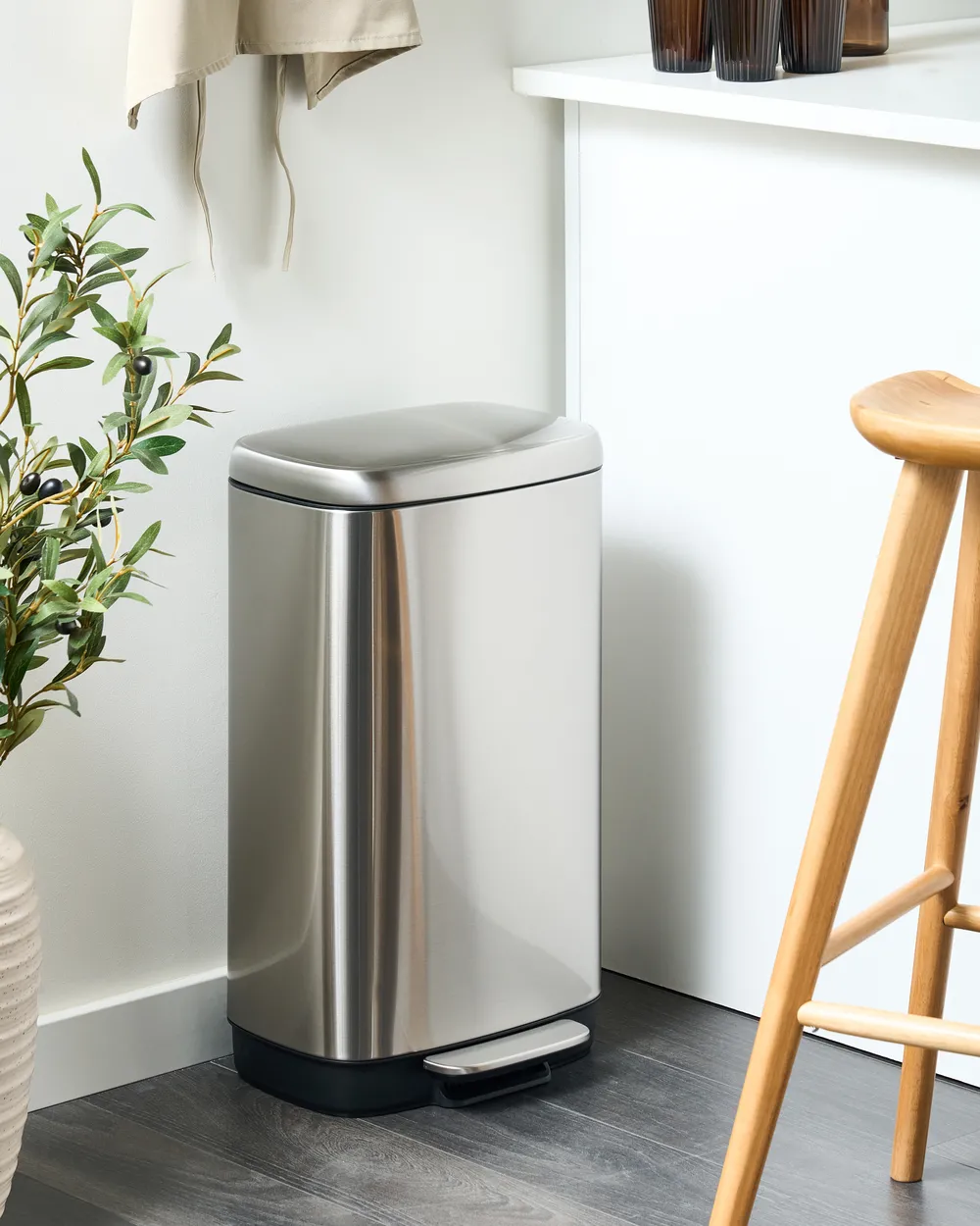Pedal Waste Bin 30 L ECOCOLLECT Metal Silver