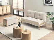 Upholstered Storage Bench EDLAND Fabric Light Beige_1040839