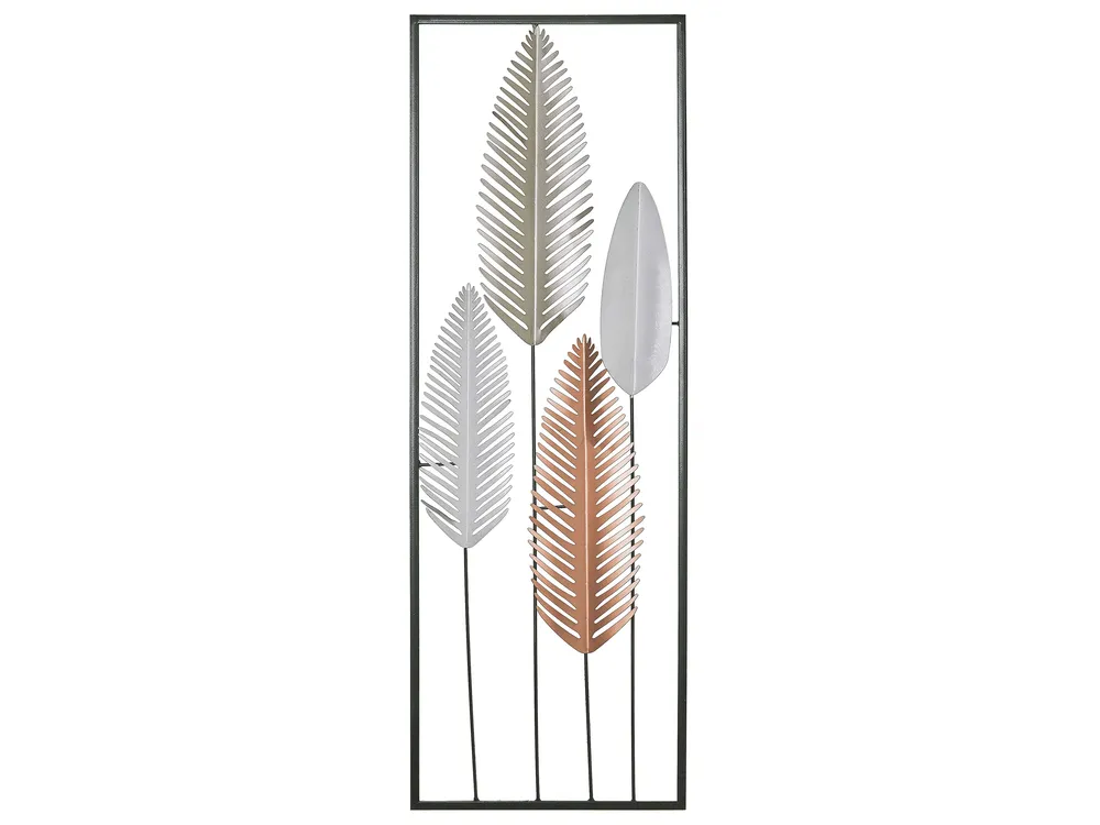 Wall Decor Leaf NIOBIUM Metal 90 cm Silver