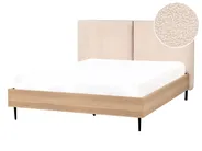 Säng med lamellram Bouclé LIMANTON 140 x 200 cm Beige_971420