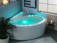 Hörnbubbelbadkar med LED PELICAN 2060 x 1650 mm Vit_795799