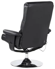 Massage Chair LEGEND with Footstool Faux Leather Black_1040082