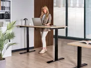Manual Adjustable Standing Desk DESTINES 160 cm 72 cm Black/ Light Brown_1000548