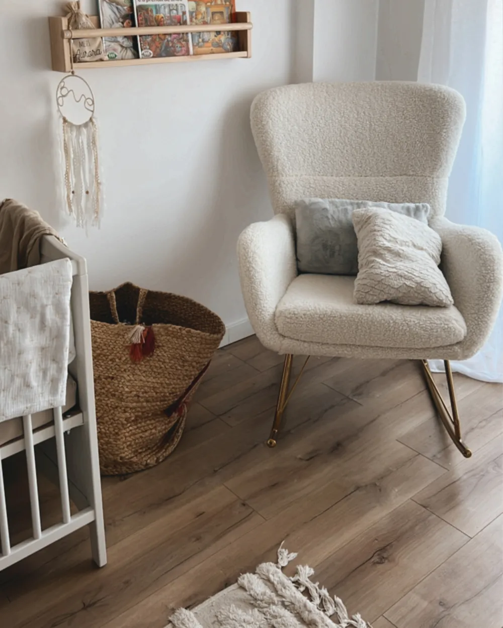 Rocking Chair ANASET Boucle White_879941
