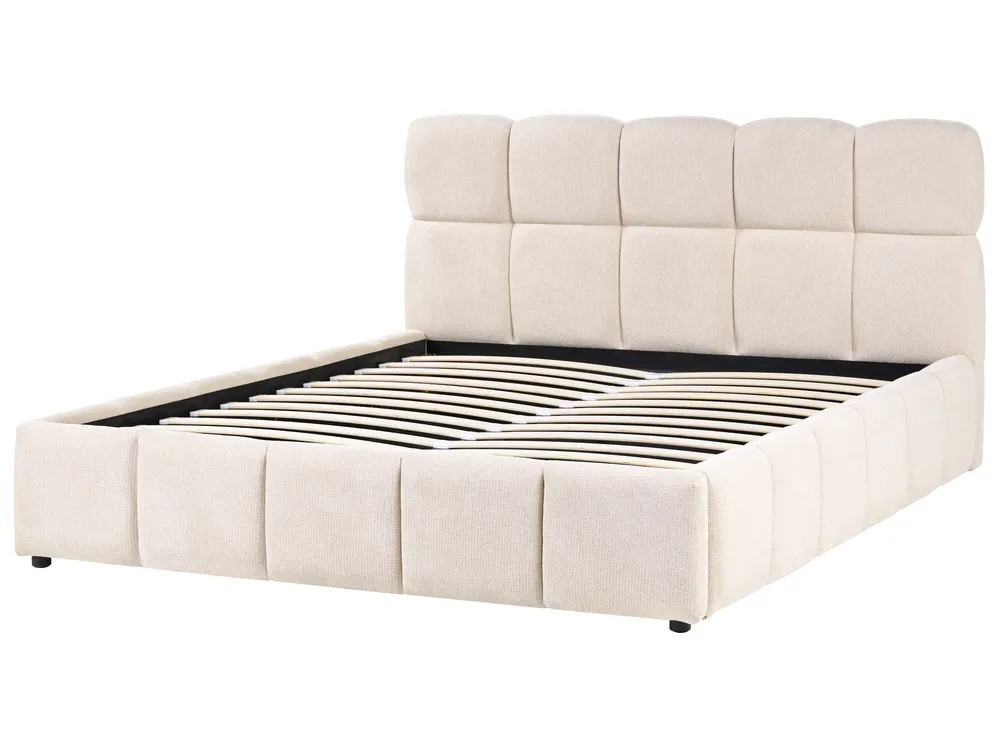 Ottoman Bed NOYON Fabric Light Beige 160 x 200 cm (EU King Size)_1056106