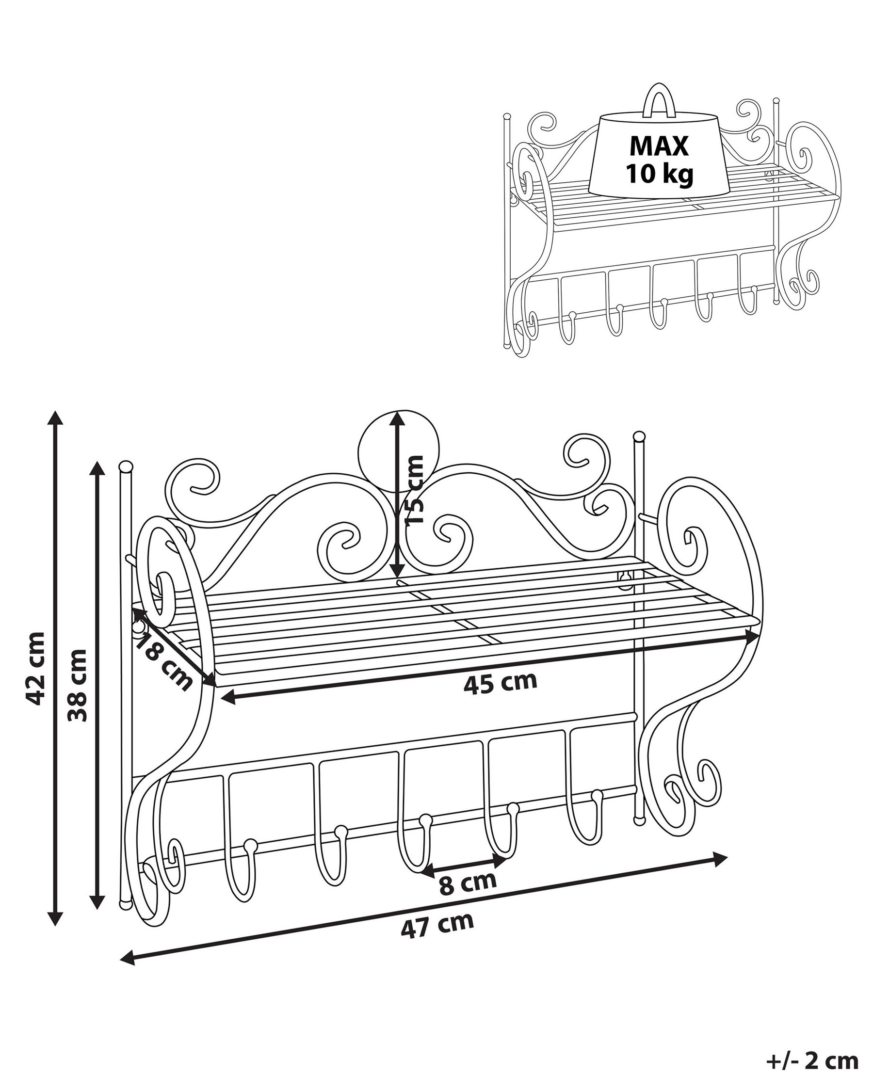 Wall Shelf OSORNO Metal Black_827929