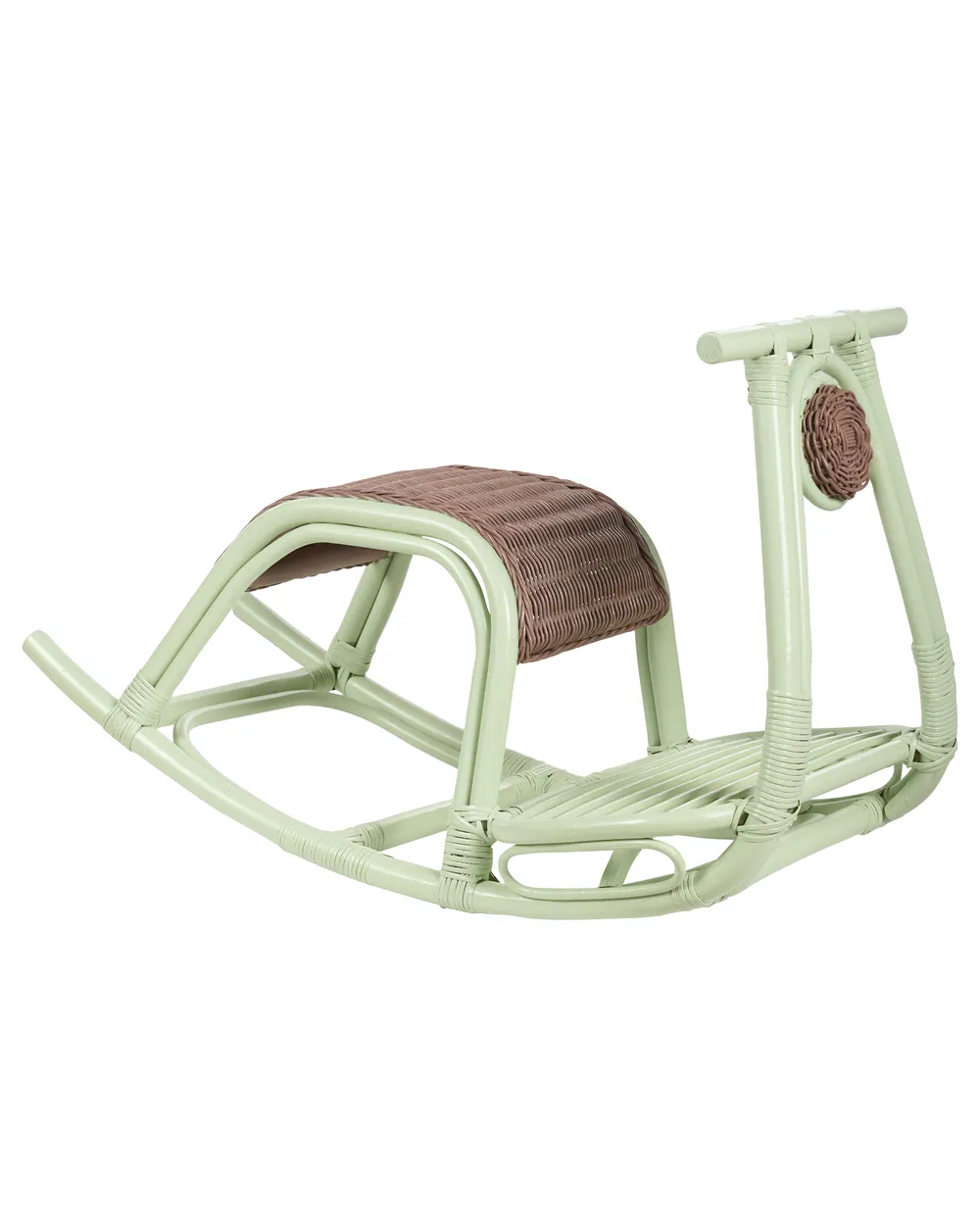 Kids Rocking Chair ASPRIA Rattan Light Green