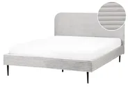Bed Corduroy FLAYAT 160 x 200 cm (EU King Size) Light Grey_967839