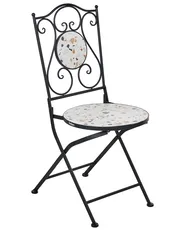 Set med 2 trädgårdsstolar ARTENA Fällbar Metall Terrazzoeffekt Svart_1021662