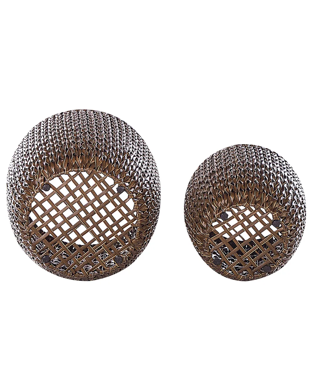 Set of 2 Plant Pots BERBERIS 34/45 cm PE Rattan Dark Brown_914423