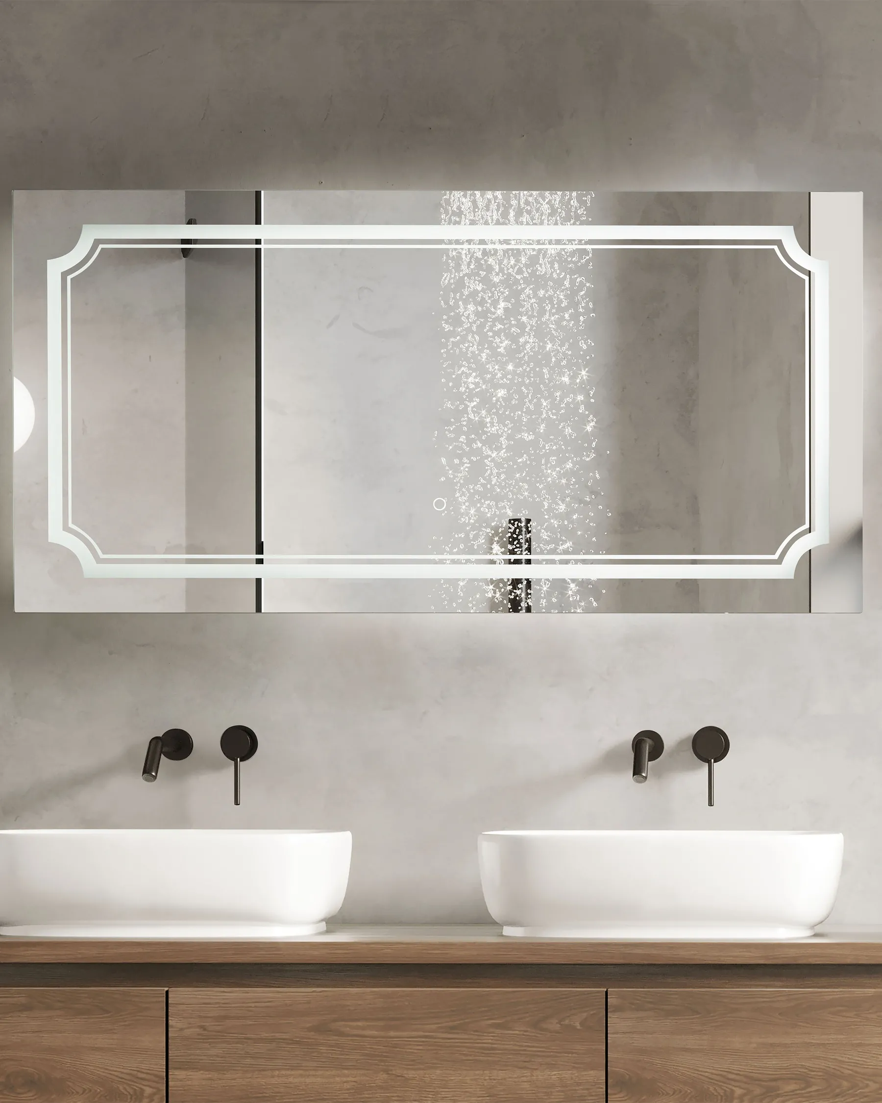 Badrumsspegel med LED ARROMACHNES 120 cm 60 cm Silver_837489