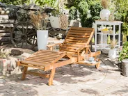 Sun Lounger JAVA Reclining Acacia Wood Light Brown_763173