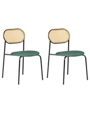 Set med 2 matstolar ADAVER Metall Svart_888073