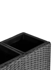 Elevated Plant Pot CARAGANA 77 cm PE Rattan Black_914490