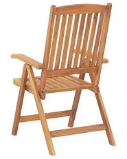 Set med 6 stolar med dynor JAVA Akaciaträ Off-White_803618