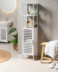 Shelving Unit OWASSO Bamboo White_1055451