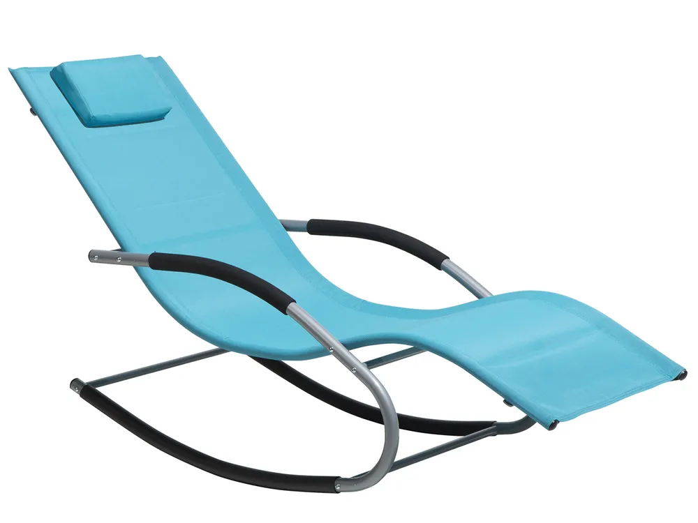 Rocking Sun Lounger CARANO Metal Turquoise