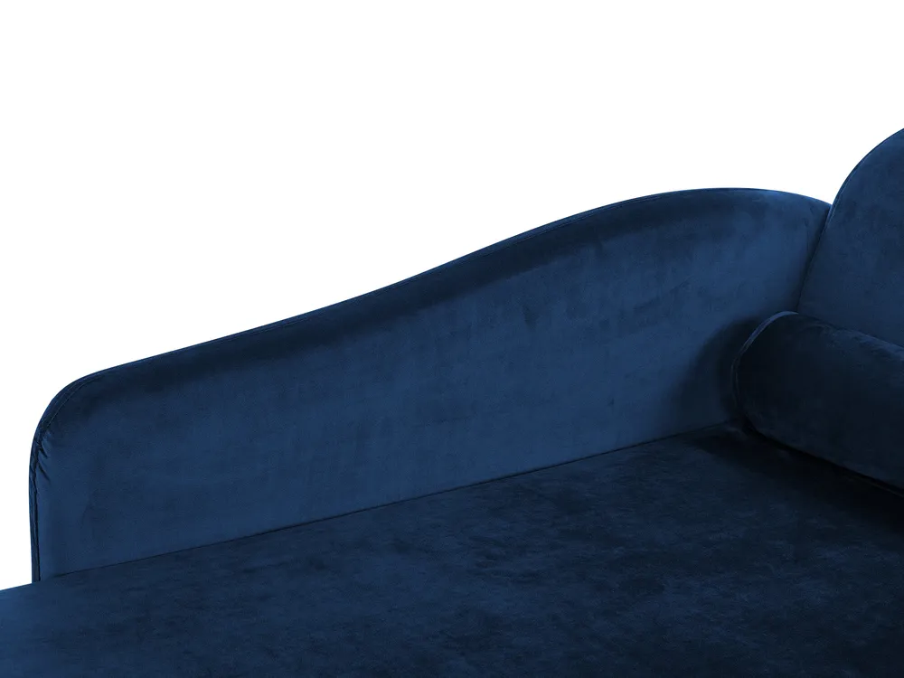 Right-Hand Chaise Longue LUIRO with Storage Velvet Navy Blue_769591