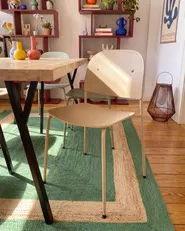 Set med 2 matstolar WINDUST Metall Beige_1076820