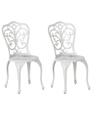 Set of 2 Garden Chairs TRIORA Metal Off-White_931752