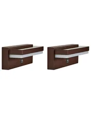 Set of 2 Outdoor LED Wall Lights DROMA with Motion Sensor Brown_1103266