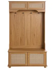 Shoe Storage with Coat Rack BUCHANAN Light Brown_1050265