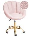 Desk Chair ANNABELLE Boucle Pastel Pink