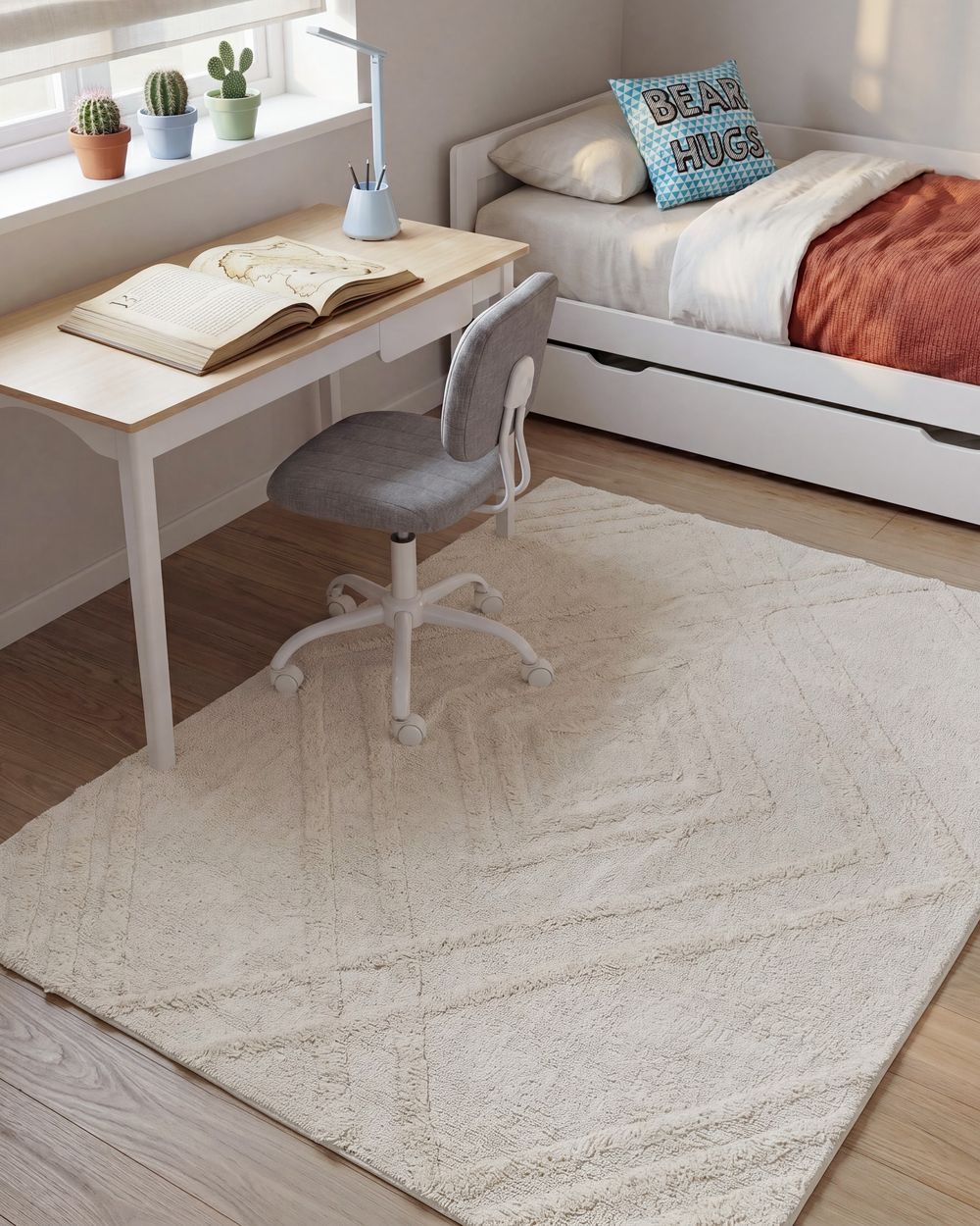 Matta ZIRO  Ljusbeige 140 x 200 cm Bomull