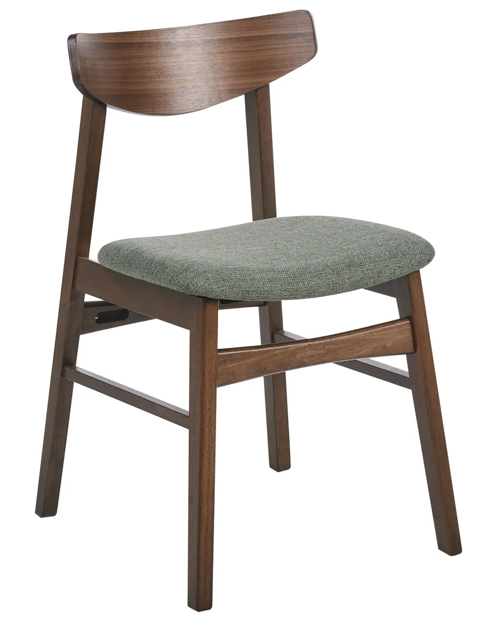Set of 2 Dining Chairs SMILEY Wood Brown/ Green_1068292