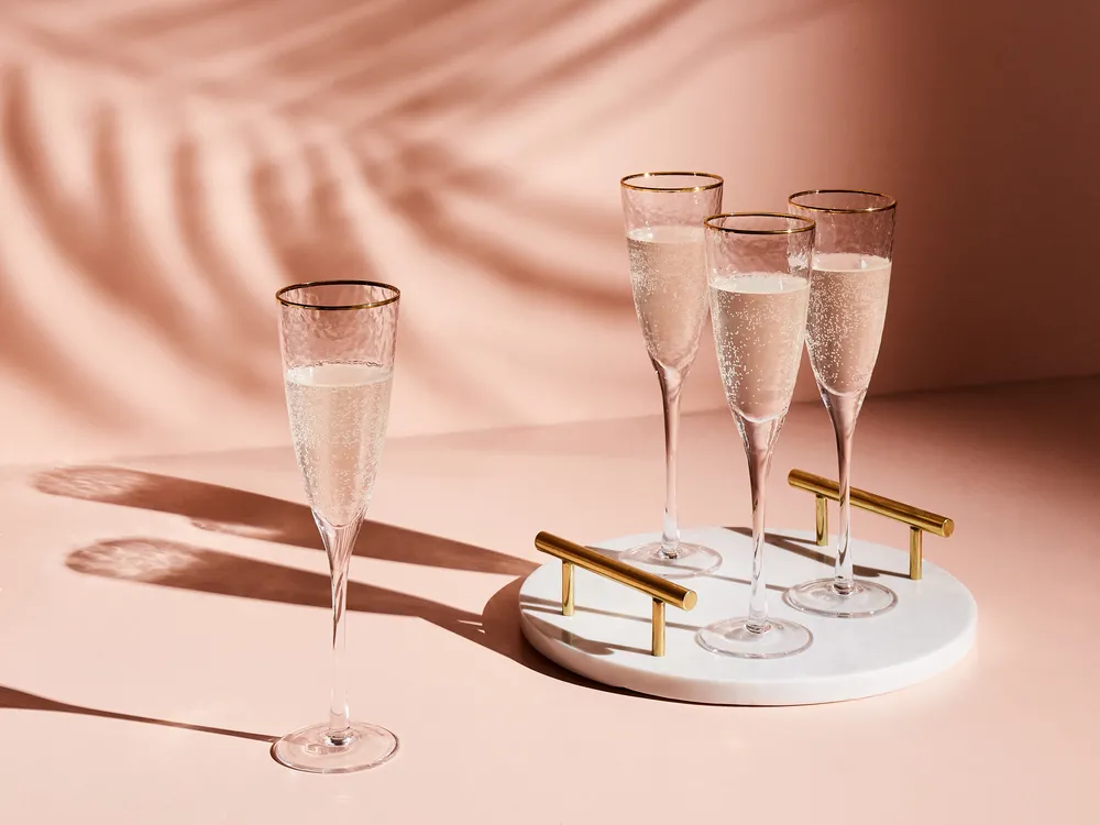 Set of 4 Champagne Flutes TOPAZ 250 ml Transparent