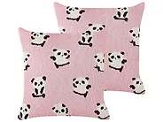 Set of 2 Decorative Cushions TALOKAN 45 x 45 cm Cotton Pink_1185073