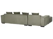 Corner Sofa 4 Seater LUNGO Corduroy Green Right Hand_962317
