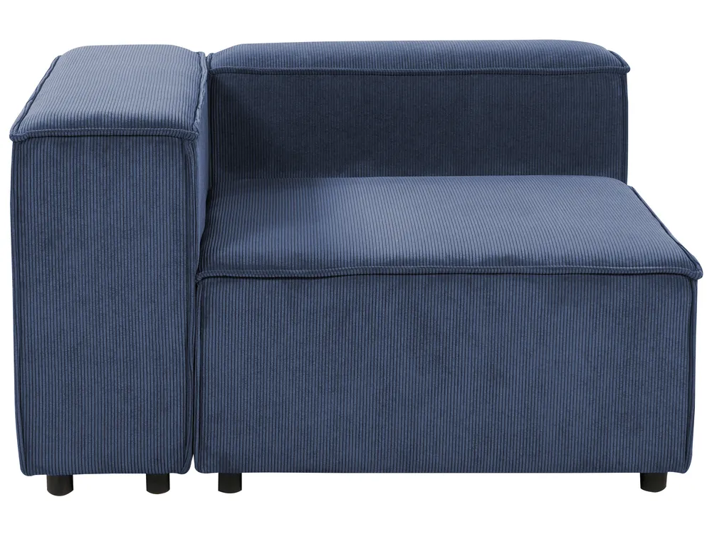 Modular Corner Sofa 5 Seater ARDAL Corduroy Dark Blue Left Hand_1008740