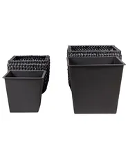 Set of 2 Plant Pots BERBERIS 34/45 cm PE Rattan Black_914431