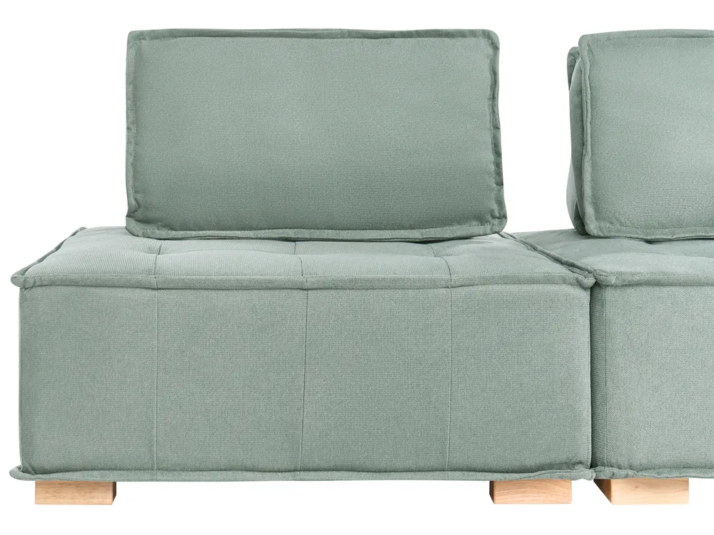 Modular Corner Sofa 5 Seater TIBRO Fabric Light Green Right Hand_1057820