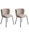 Set of 2 Dining Chairs MINA Fabric Taupe